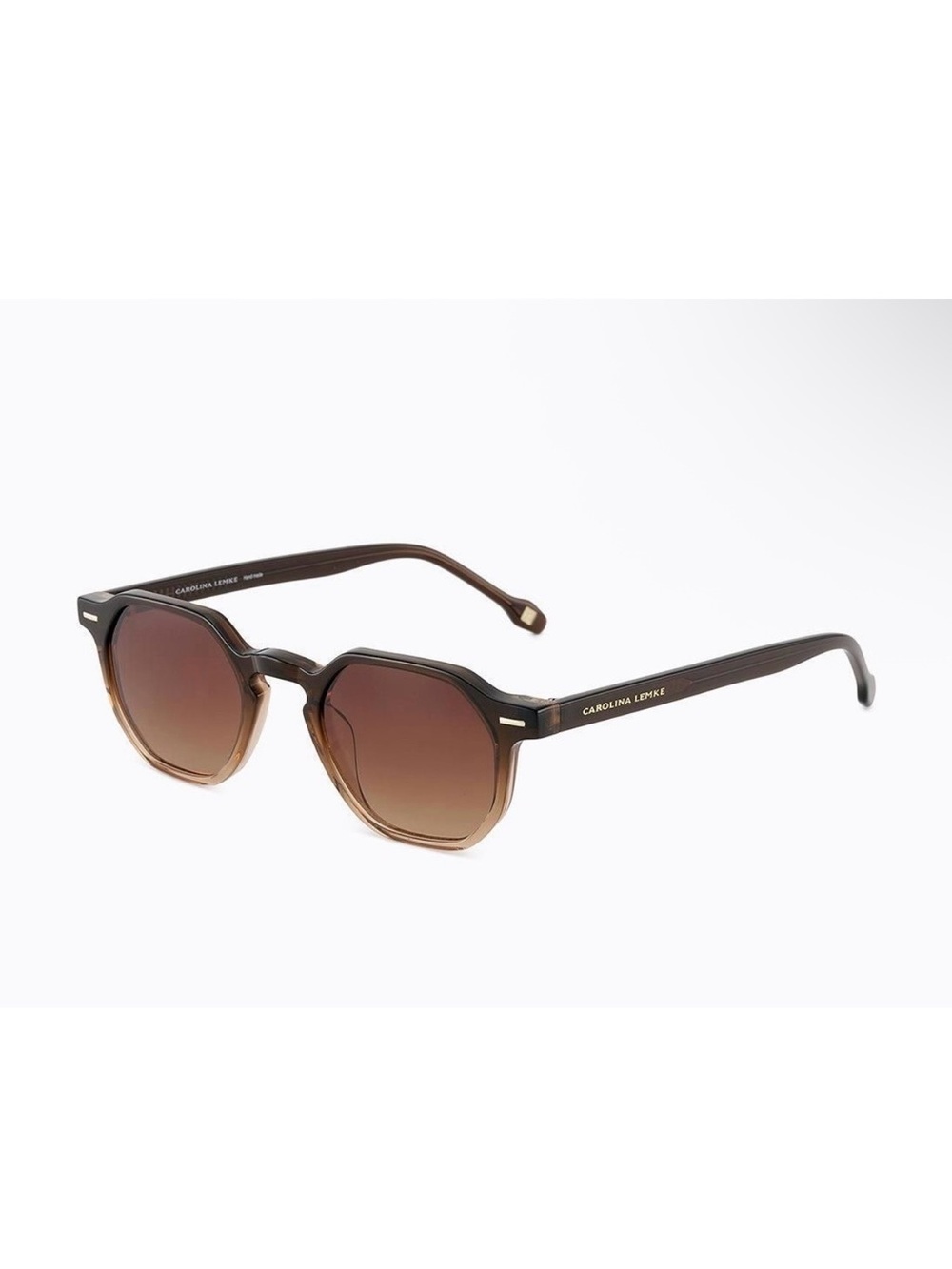 Carolina Lemke Brown Gradient Round Sunglasses for Women (CL9410-1)